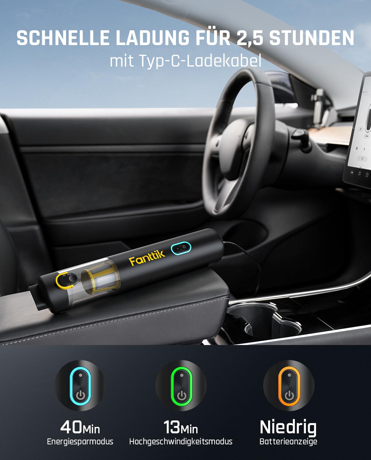 Fanttik V8 APEX Mini Auto Staubsauger Kabellos